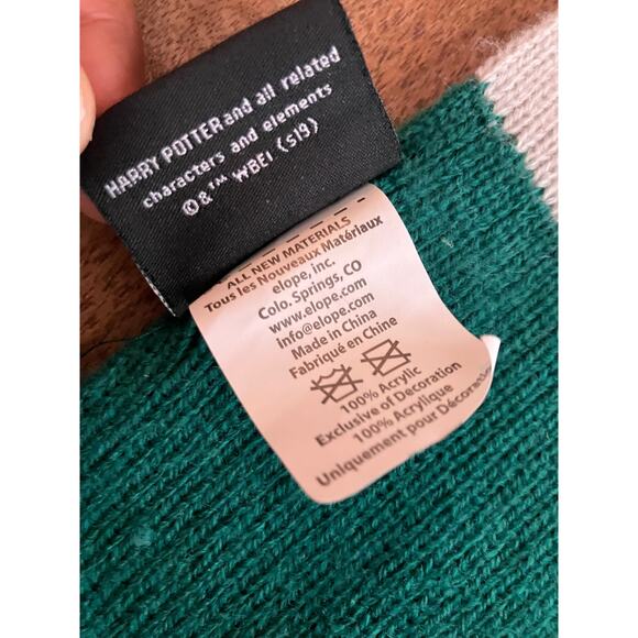 Syltherin Green Black White Harry Potter Scarf Costume Halloween Snake Malfoy - Picture 6 of 7